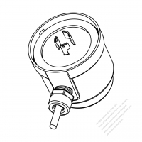 NEMA L5-15P/ L5-15R Locking T-type Plug/ Connector, 2 P 3 Wire Grounding, 15A 125/ 250V/ 277V AC