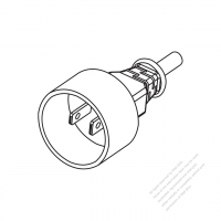 USA/Canada NEMA 1-15P Straight AC Plug, 2 P/ 2 Wire Non-Grounding, 15A 125V