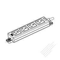 Japanese Type Power Strip 3-Pin outlet x 4, vertical type