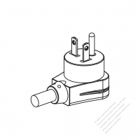 USA/Canada NEMA 5-20P Elbow AC Plug, 2 P/ 3 Wire Grounding 20A 125V