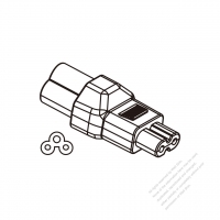 Adapter, IEC 320 C7 2 -Pin connector to Mickey mouse (Sheet A) plug 2.5A/125V (No voltage conversion function)