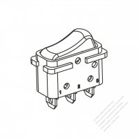 Appliance Rocker Switch (with neon lamp) Flange mounting