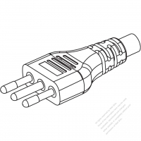 Italy 3-Pin Straight AC Plug, 16A 250V