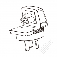 Adapter Plug, Australian Angle Type to IEC 320 C5 Female Connector 3 to 3-Pin 2.5A 250V