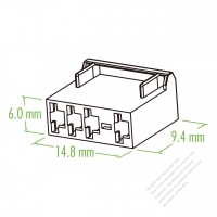 Plastic Housing 9.4mm x 14.8mm x 6.0mm 4-Pin