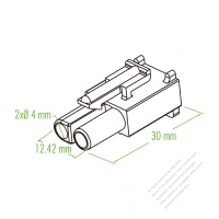 Plastic Housing 30mm x 12.42mm x 2 x Ø 4mm 2-Pin