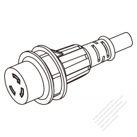 Marine Shore Twist Locking Waterproof Connector (NEMA L6-30R) 2P, 3 Wire Grounding 30A 250V