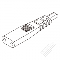 Japan IEC 320 C1 Connectors 2-Pin 0.2A 125V