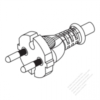 Korea 2-Pin Straight AC Plug, 16A 250V