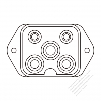 50A, 5-Pin Plug Outlet , 3-Pin is “L” size, 2-Pin is “S” size