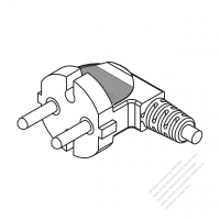Russia 2-Pin Elbow AC Plug, 16A 250V