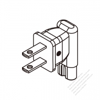 Adapter Plug, USA Angle Type to IEC 320 C7 Female Connector 2 to 2-Pin 7A 125V