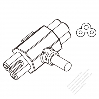 T Shape Plugs Connectors 3-Pin 10A 125/250V