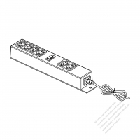 IEC 320 Power Strip Sheet F Outlet x 6, 3-Pin 10A 250V