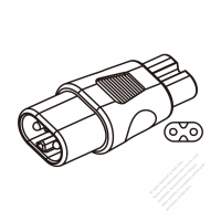 Adapter Plug, IEC 320 Sheet C Inlet to C7 Female Connector (For Laptop, DV, Camera) 2 to 2-Pin