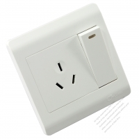 China Wall Plate Receptacle for 3-Pin x 1, Switch x1, 10A