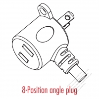 Taiwan/ Japan 2-Pin 2 wire T Shape AC Plug, 10A 125V