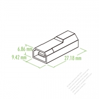Plastic Housing 27.18mm x 9.42mm x 6.86mm 1-Pin