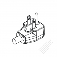 USA/Canada NEMA 5-15P Elbow AC Plug, 2 P/ 3 Wire Grounding 15A 125V