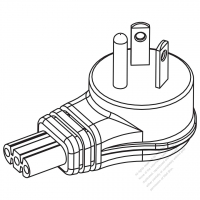 USA/Canada NEMA 7-15P 2 P/ 3 Wire Grounding Elbow AC Plug, 15A/277V