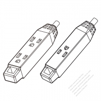 USA/Canada power strip 3-Pin(NEMA 5-15R) Straight Blade, Multi-outlet 1+2, heat-resistant 10A/13A/15A 125V