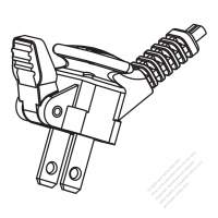 USA/Canada NEMA 1-15P Elbow AC Plug, 2 P/ 2 Wire Non-Grounding, elbow AC Plug, 15A 125V