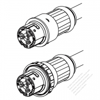 Marine Shore Twist Locking Waterproof Connector (NEMA SS2-50R) 3 P 4 Wire Grounding , 50A 125V/ 250V