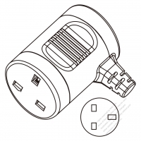 UK AC Connector 3-Pin 13A 250V