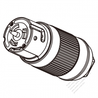 USA/Canada Marine Shore (NEMA) 4-Pin Straight blade Connector. 3 P, 4 Wire Grounding, 50A 250V