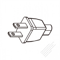 Adapter Plug, USA Plug to IEC 320 C1 Female Connector 2 to 2-Pin 0.2A