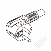 Russia 3 Pin Angle Plug/Cable End Remove Outer Sheath 20mm Semi-Stripe Inner Sheath 13mm AC Power Cord - Molding PVC 1.8M (1800mm) Black  (H03VV-F  3G 0.75mm2 )