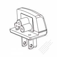 Adapter Plug, USA Angle Type to IEC 320 C5 Female Connector 3 to 3-Pin 2.5A 125V