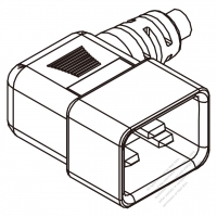 Europe IEC 320 Sheet E (C20) Plug Connectors 3-Pin Angle (Left) 20A 250V