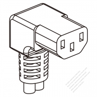 IEC 320 C13 Connectors 3-Pin Angle 10A 125/250V