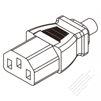 Europe IEC 320 C13 Connectors 3-Pin Straight 10A 250V