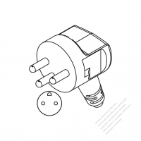 Denmark 3-Pin Elbow AC Plug, 10~16A 250V