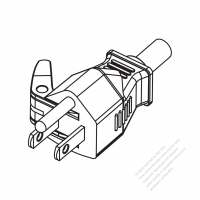 Taiwan/ Japan 3-Pin Straight AC Plug, 7A, 11A, 15A 125V