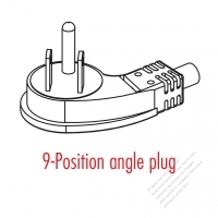 Taiwan/ Japan 3-Pin Elbow AC Plug, 7A/11A/15A 125V