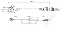 India 3-Pin Angle Type Plug to IEC 320 C5 Power Cord Set (PVC) 1.8M (1800mm) Black  (YY 3G 0.75mm² (ROUND) )