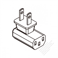 Adapter Plug, Japanese Angle Type to IEC 320 C13 Female Connector 3 to 3-Pin 10A 125V
