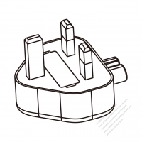 Adapter Plug, UK to IEC 320 C7 Female Connector 3 to 2-Pin 2.5A 250V