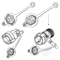 Germany AC Connector 3-Pin Waterproof Cover is available.