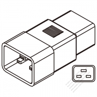 Adapter Plug, IEC 320 Sheet I Inlet to C19 Female Connector (For Server) 3 to 3-Pin