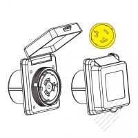 USA/Canada Marine Grade Twist Locking Outlet NEMA SS1-50R Standard Power Outlet, Watertight Cap,