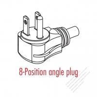 USA/Canada NEMA 5-15P Elbow AC Plug, 2 P/ 3 Wire Grounding 15A 125V