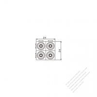 20/30A, 4-Pin Plug Connector, 24mm x 24mm