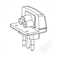 Adapter Plug, Italy Angle Type to IEC 320 C5 Female Connector 3 to 3-Pin 2.5A 250V