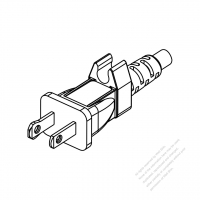 USA/Canada NEMA 1-15P Straight AC Plug, 2 P/ 2 Wire Non-Grounding, 15A 125V