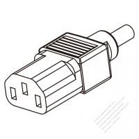 USA/Canada IEC 320 C13 Connectors 3-Pin Straight 13A/15A, 125/250V