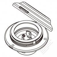 USA/Canada Locking Flanged Inlet NEMA L5-15P, 2 P 3 Wire Grounding 15A 125V